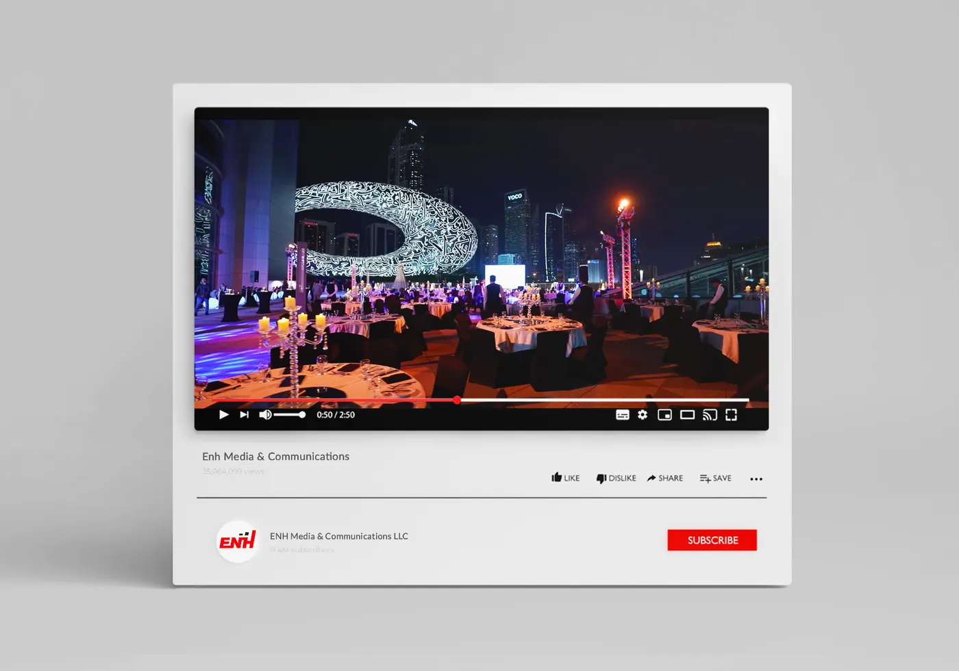 The card published for ENH Show Reel on the ENH portfolio.